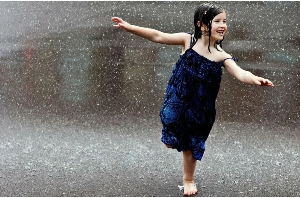 Dancing in the rain.